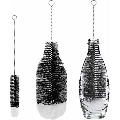Set Mit 2 Flaschenbürsten. Reinigungsbürsten. Hochwertige Bürste Zur Reinigung Von Glasflaschen, Thermoskannen, Babyflaschen Und Bechern.
