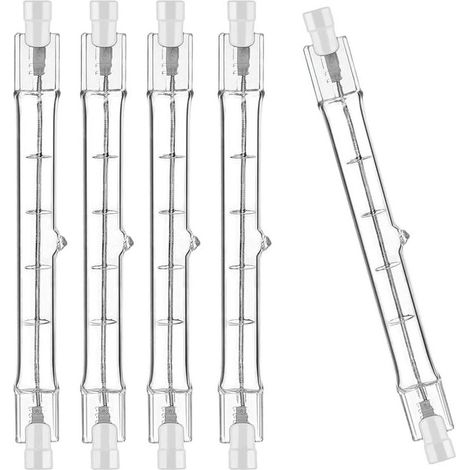 5er-pack R7s Halogenlampen, 118 Mm, 300 W, 230 V Dimmbare R7s Halogenröhre (118 Mm) Für Baustellen-, Garten- Und Wohnzimmerbeleuchtung.