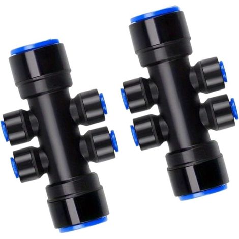 6,35-mm-6-wege-tropfbewässerungsverteiler – Wasserdurchflussregulierung – Schnellanschluss – Schlauch – Zubehör Für Haus- Und Gartenbewässerung