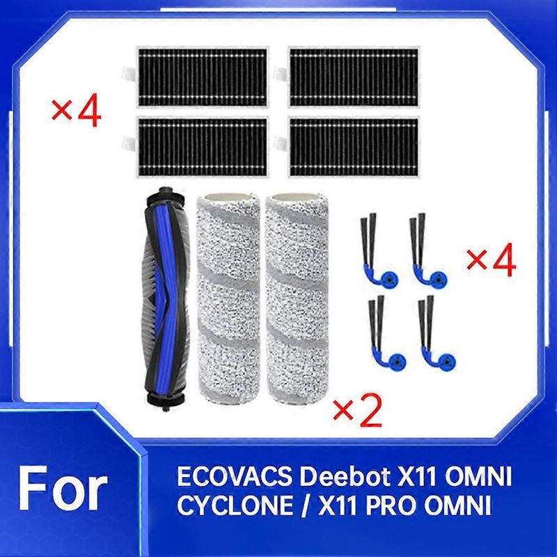 11-teiliges Ersatzteilset Für Ecovacs Deebot X11 Omnicyclone/x11 Pro/x11 Pro Omni/x11 Staubsauger: Hauptbürste, Filter Und Trommel.