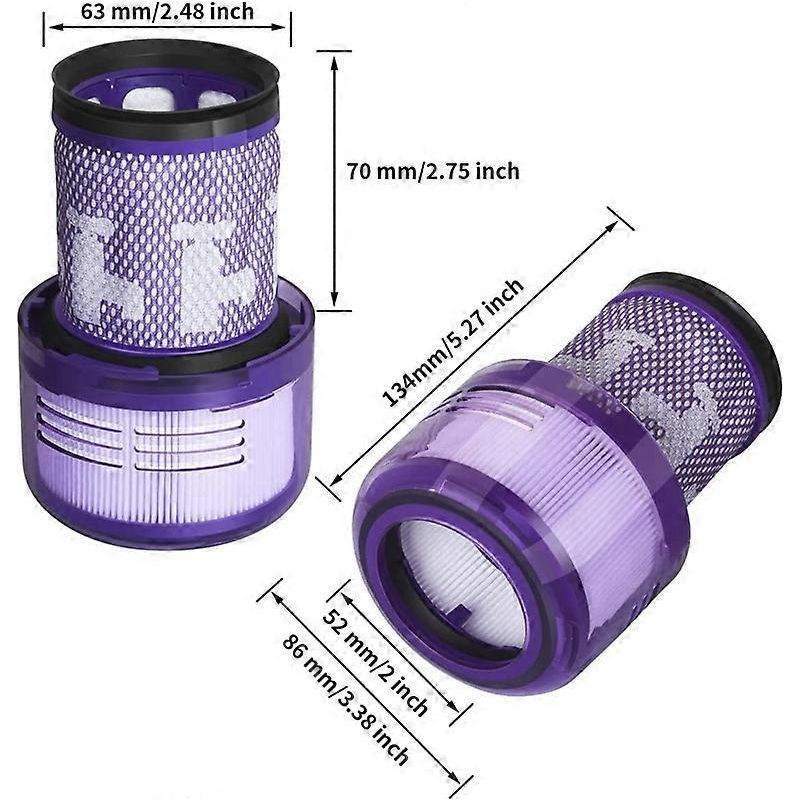 2er-pack Hepa-filter Für Dyson V12 Slim Detect Absolute Extra/total Clean Staubsauger (teilenummer 971517-01)