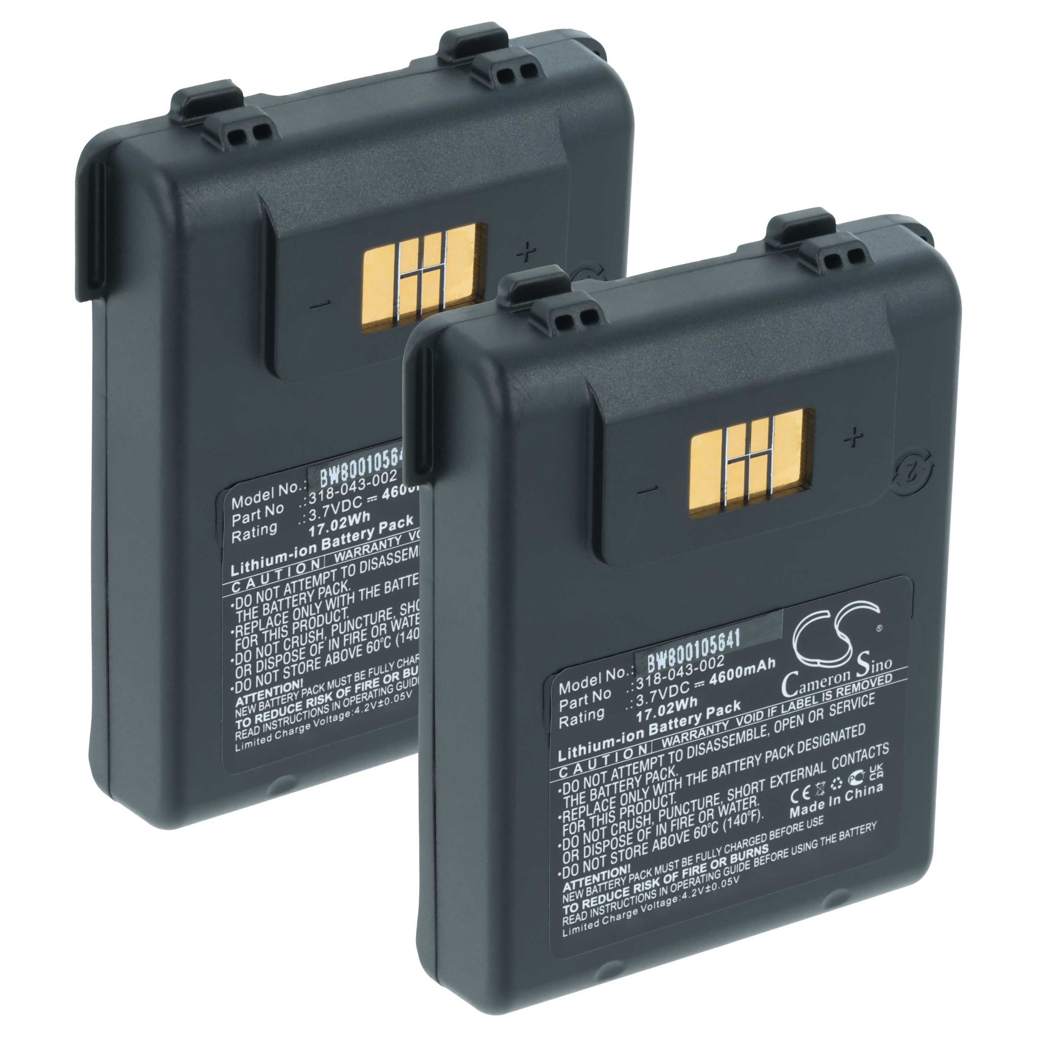 Vhbw 2x Akku Kompatibel Mit Intermec Cn70e, Cn75e, Cn70, Cn75 Barcodescanner Pos (4600 Mah, 3,7 V, Li-ion)