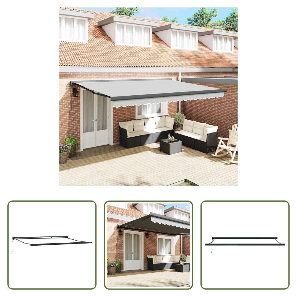 Metall - Markise Anthrazit 4,5 × 3 M Metall