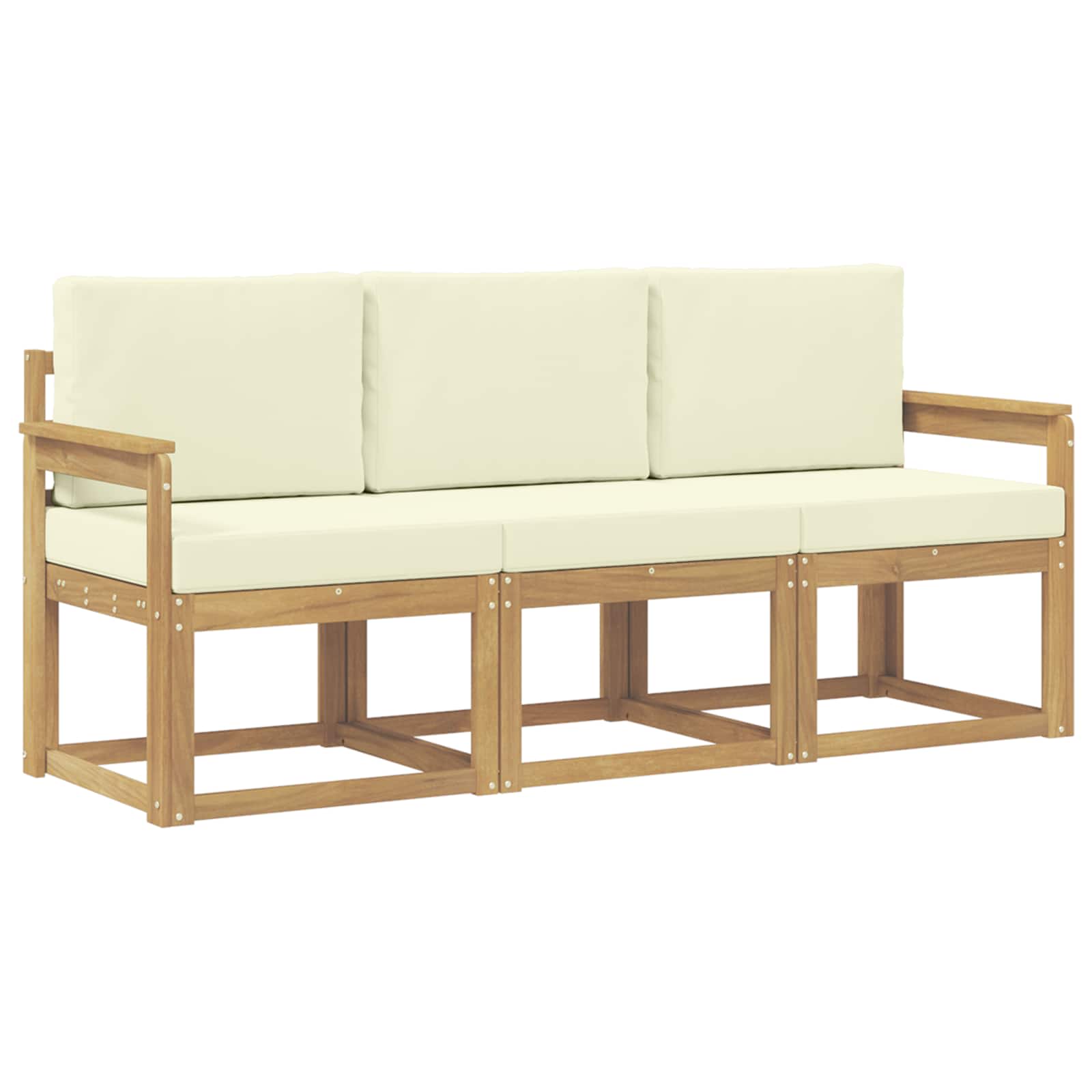 Outdoor-sofagarnitur 3 Stk. Weiß Und Creme 189,5 X 63 X 73 Cm Vidaxl