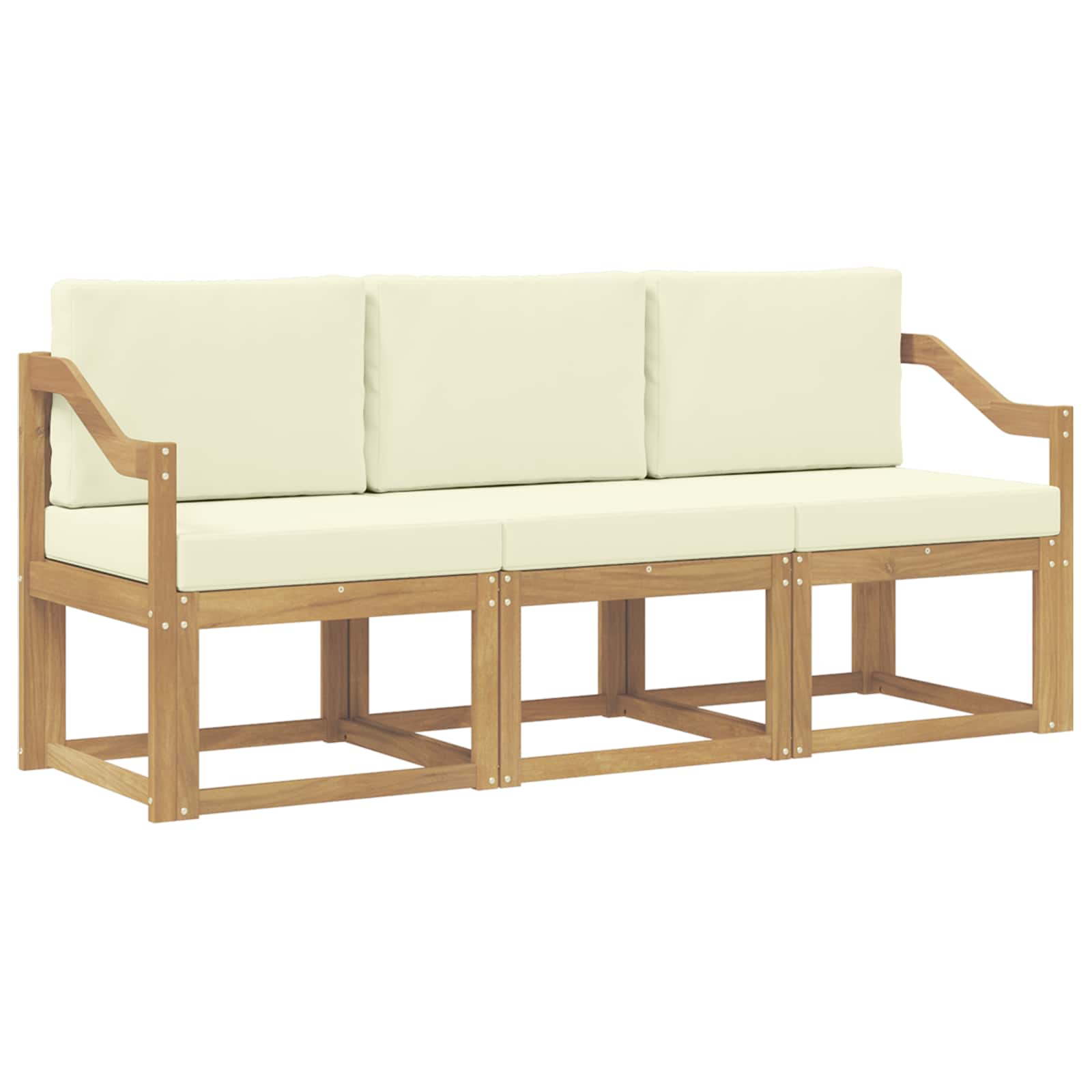 Outdoor-sofagarnitur 3 Stk. White And Cream 185.5 X 63 X 73 Cm Vidaxl