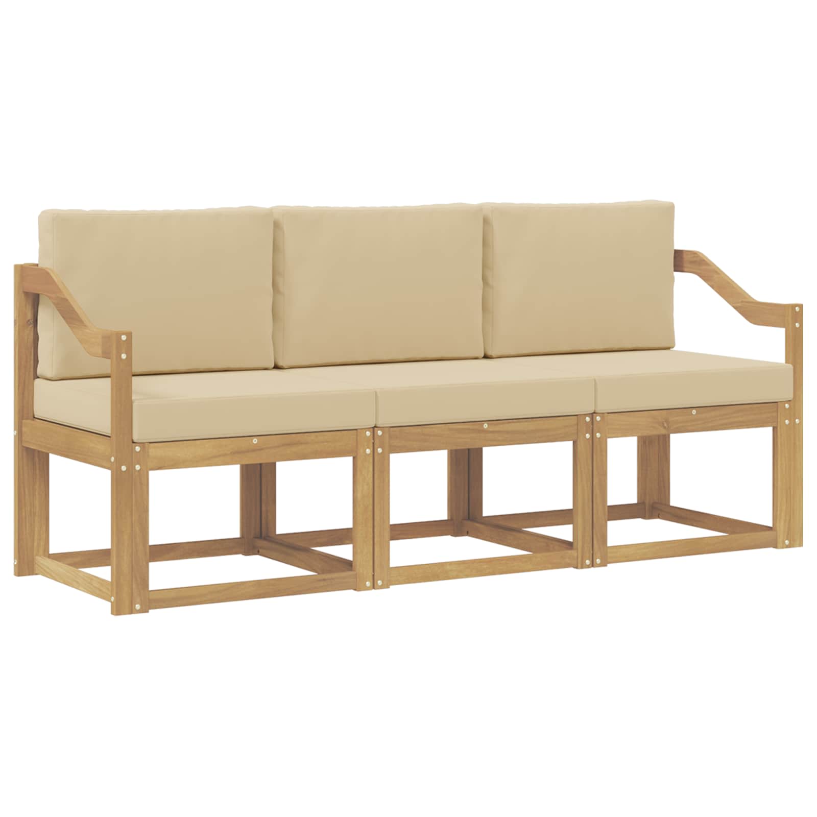 Outdoor-sofagarnitur 3 Stk. White And Beige 185.5 X 63 X 73 Cm Vidaxl