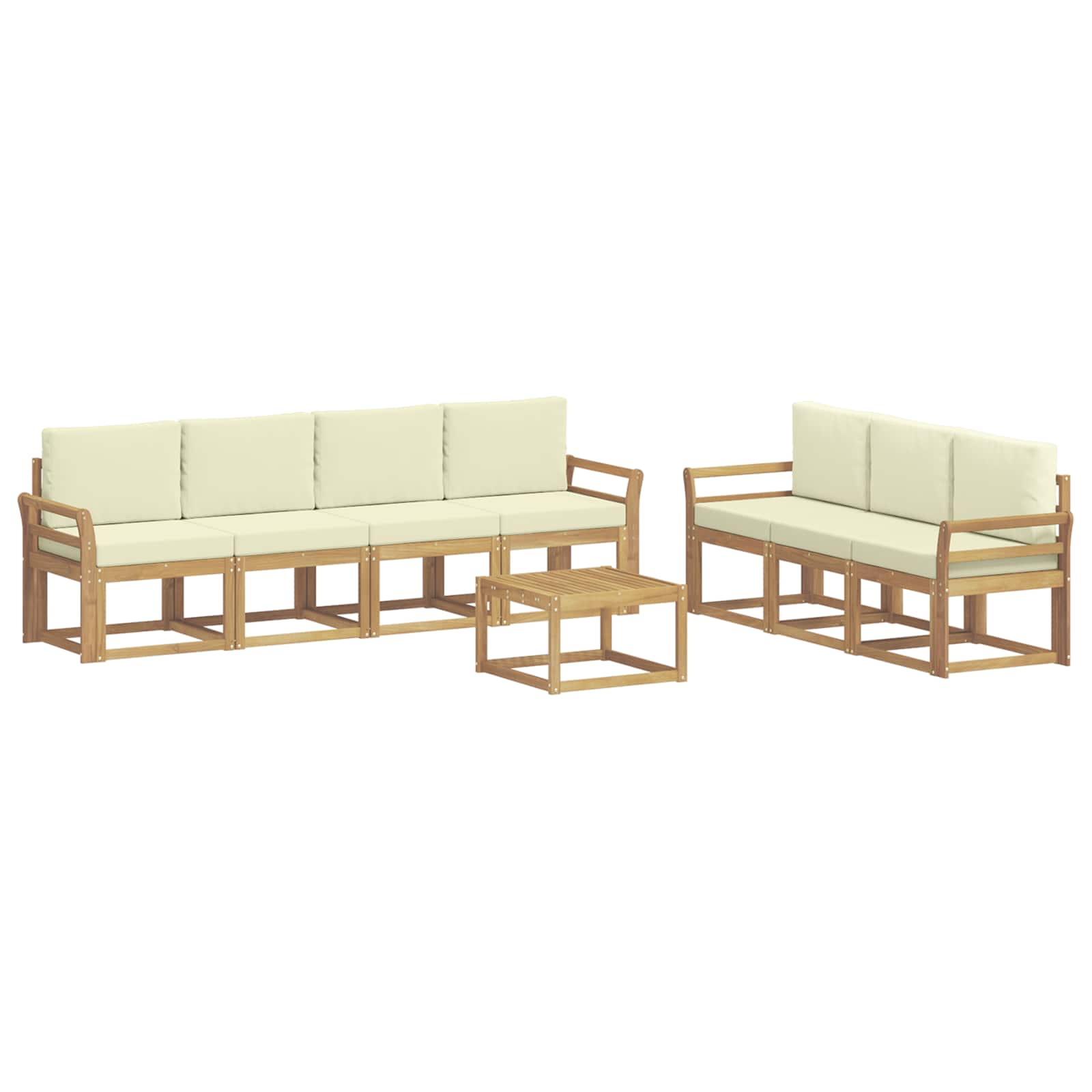 Outdoor-sofagarnitur 7 Stk. Weiß Und Creme 59 X 59 X 37 Cm Vidaxl