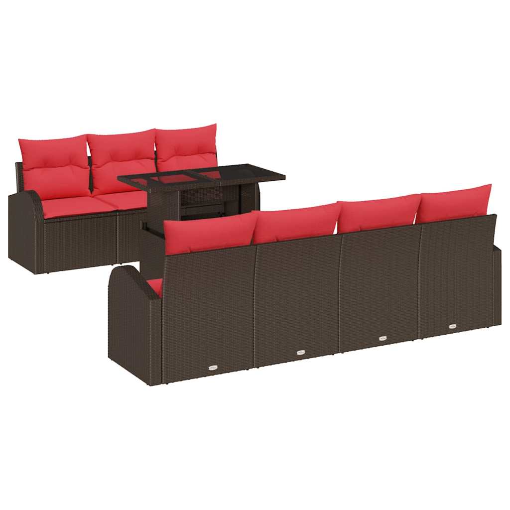 Gartensofa-set 8 Stk. Braun [synthetisch]: Poly Rattan Vidaxl