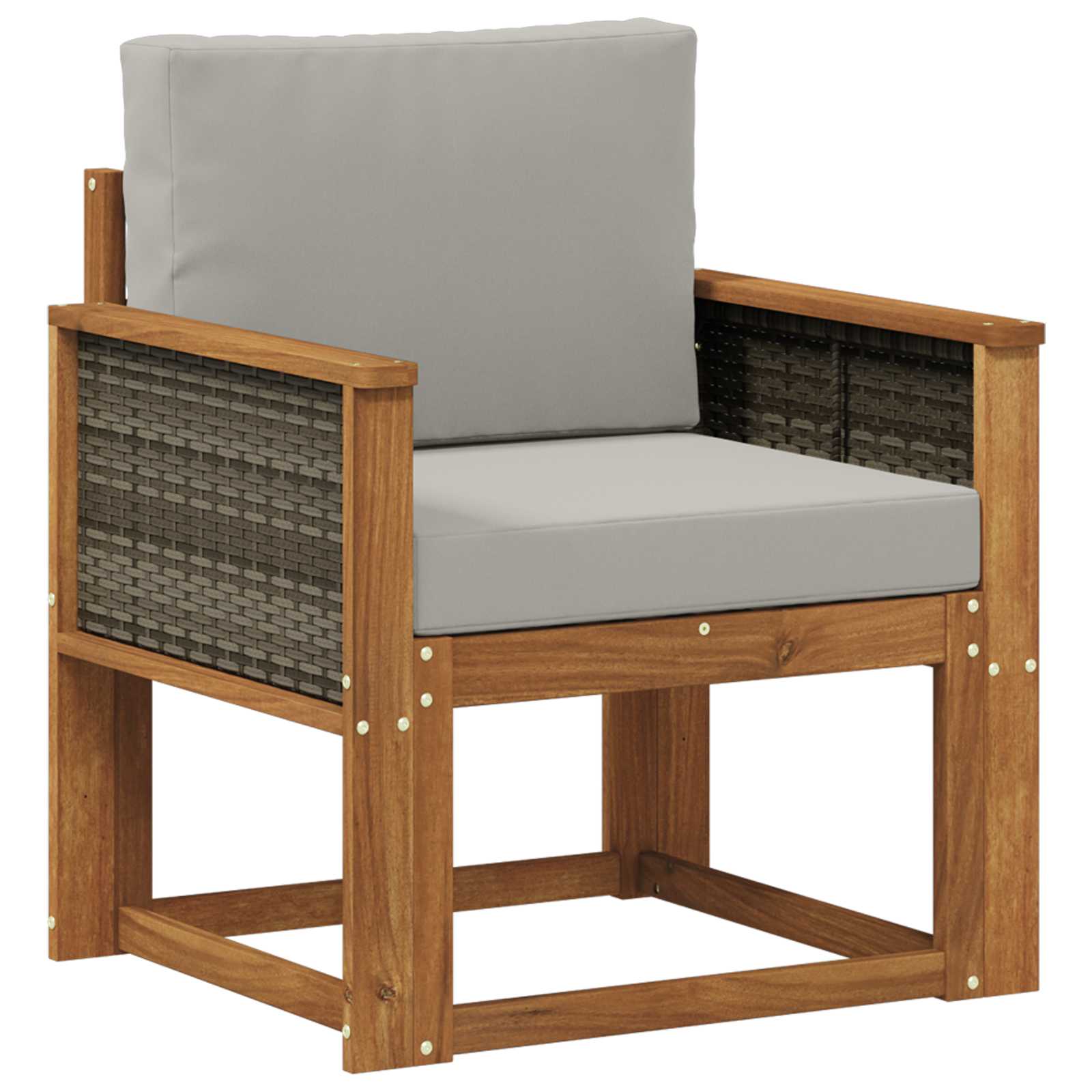 Outdoor Mittelsofa Natur Und Hellgrau 63 X 71 X 73 Cm Vidaxl