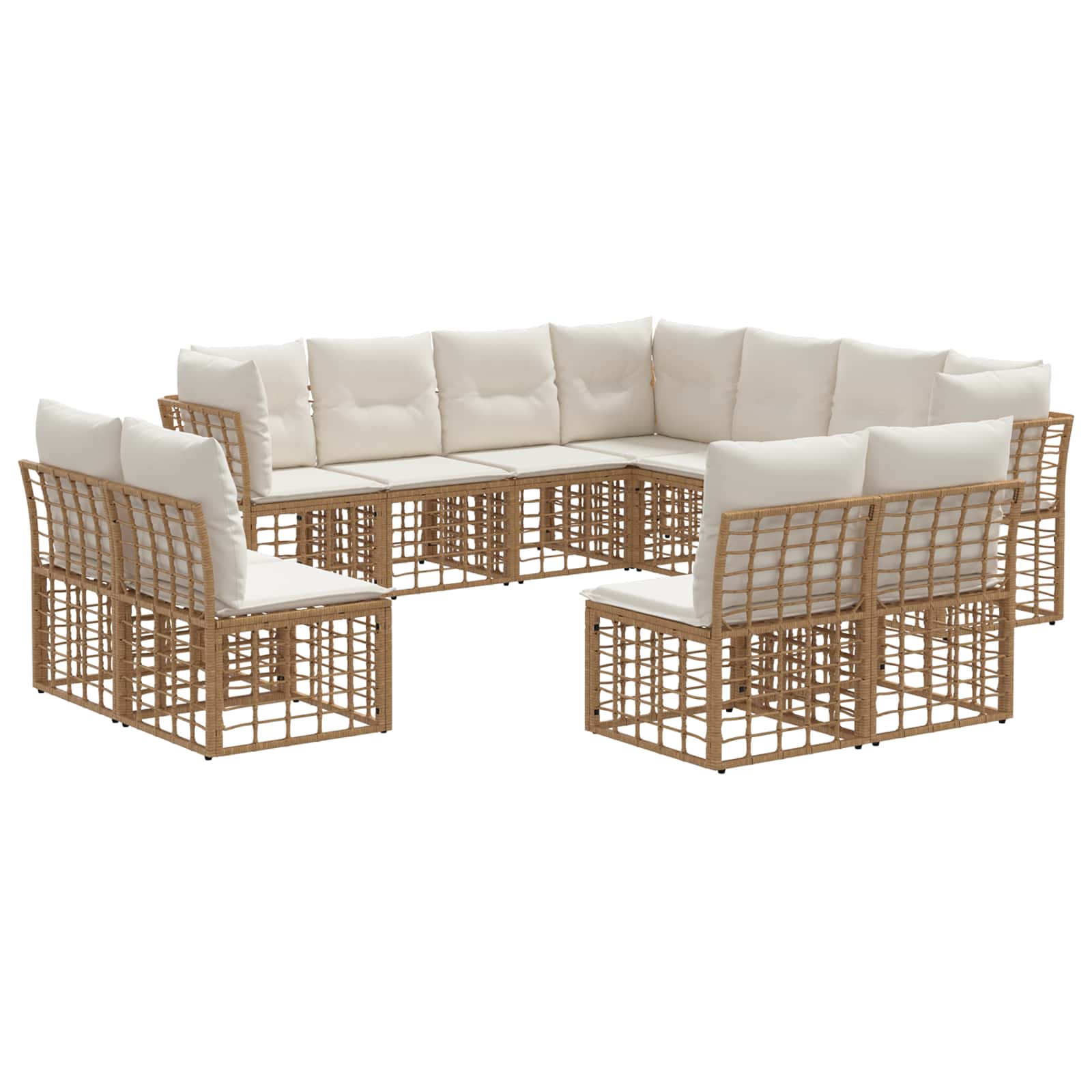 Outdoor-sofagarnitur 11-sitzer Natur Polyester Vidaxl