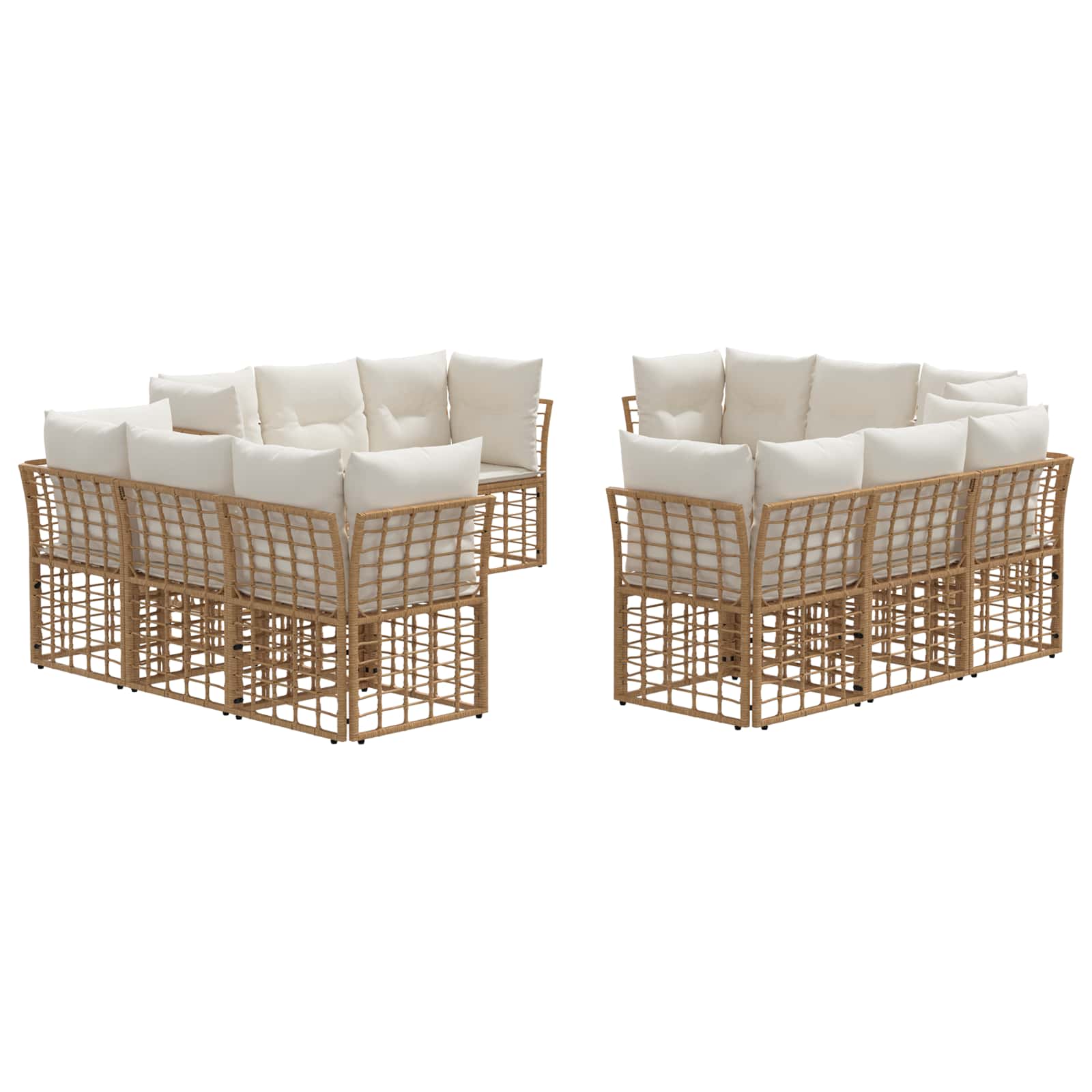 Outdoor-sofagarnitur 12-sitzer Natur Polyester Vidaxl