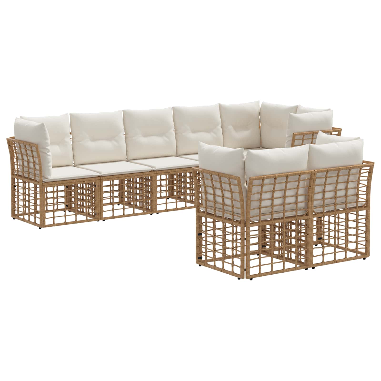 Outdoor-sofagarnitur 8 Stk. 8-sitzer Natur Polyester Vidaxl