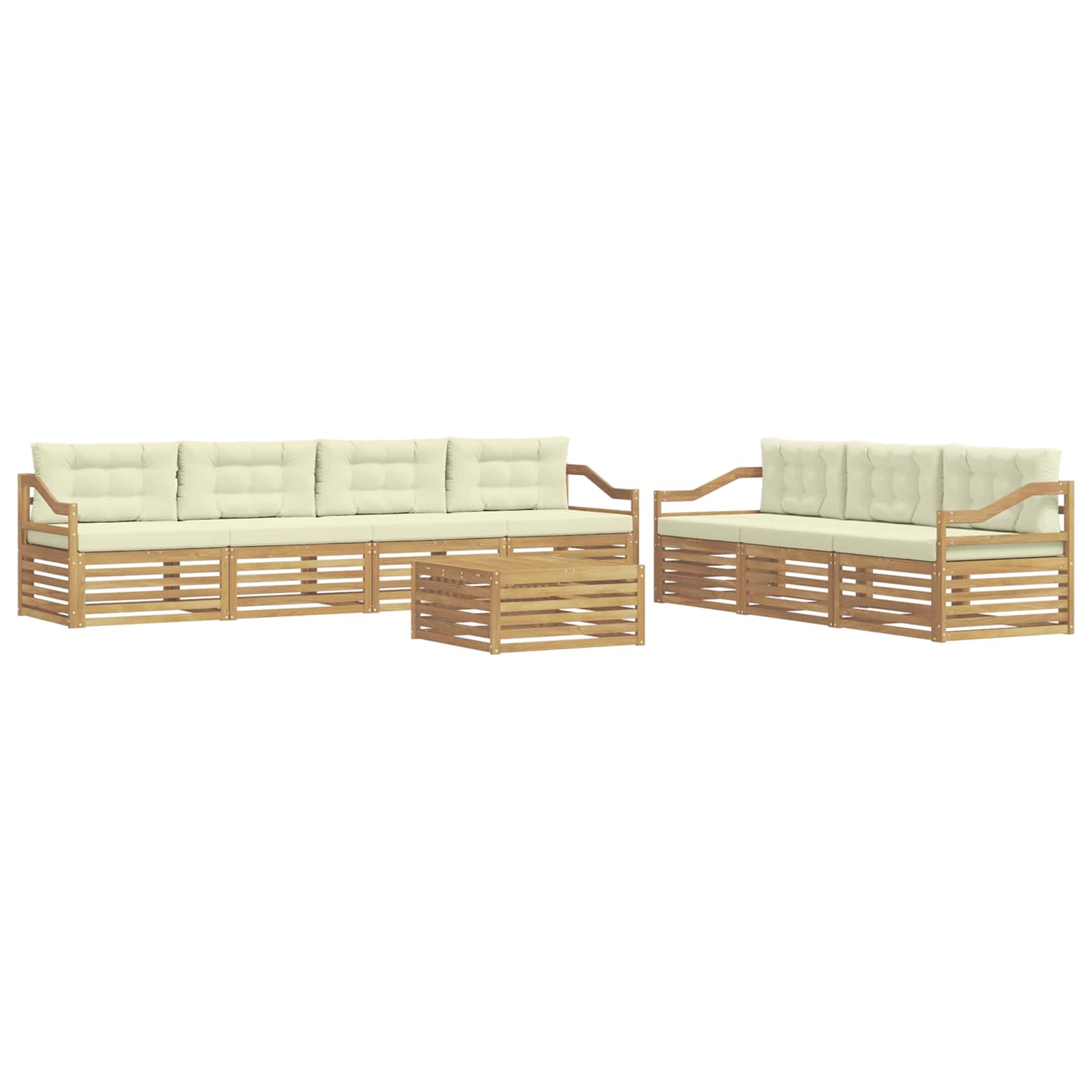 Outdoor-sofagarnitur 8 Stk. Weiß Und Creme 79 X 79 X 37 Cm Vidaxl