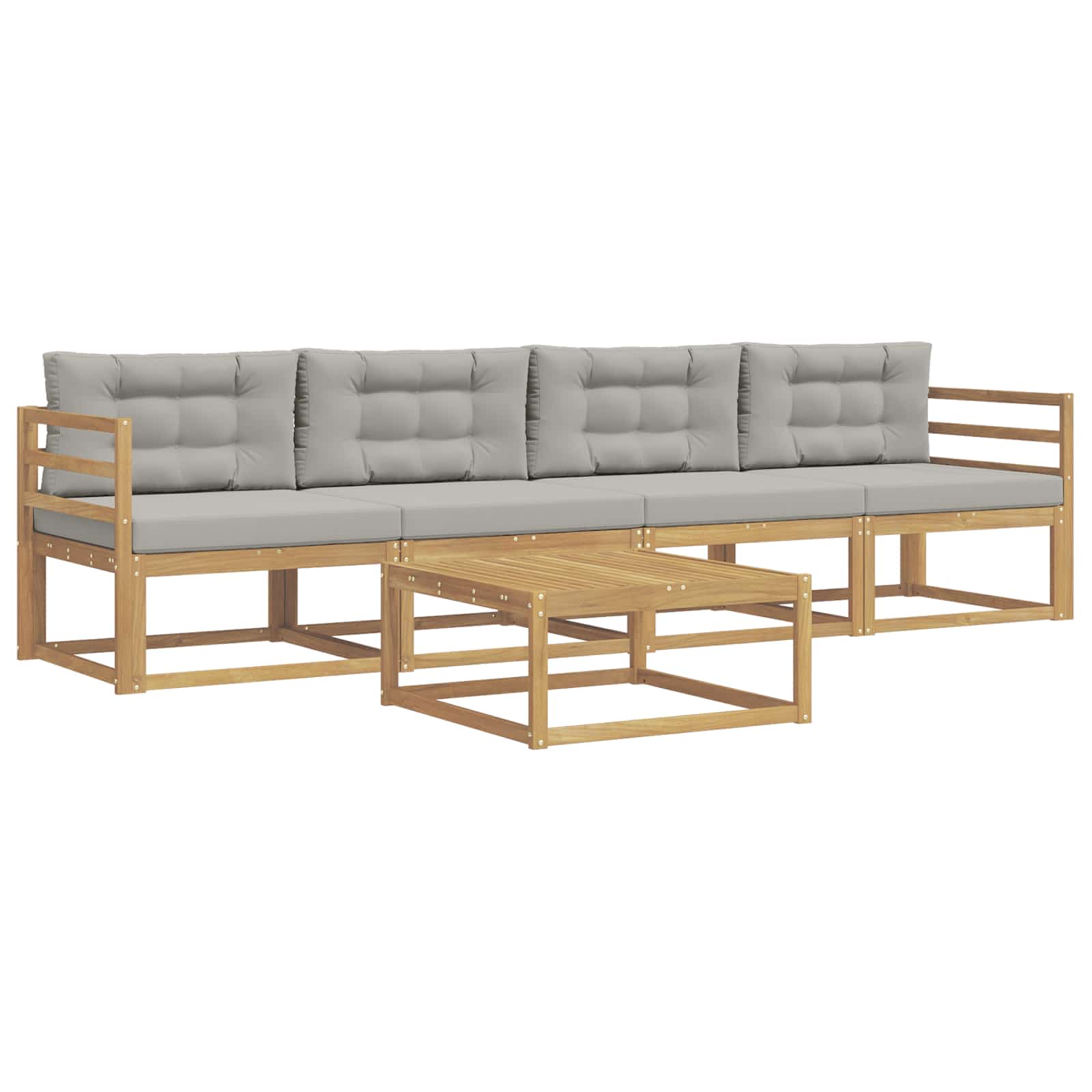 Outdoor-sofagarnitur 5 Stk. Weiß Und Hellgrau 79 X 79 X 37 Cm Vidaxl