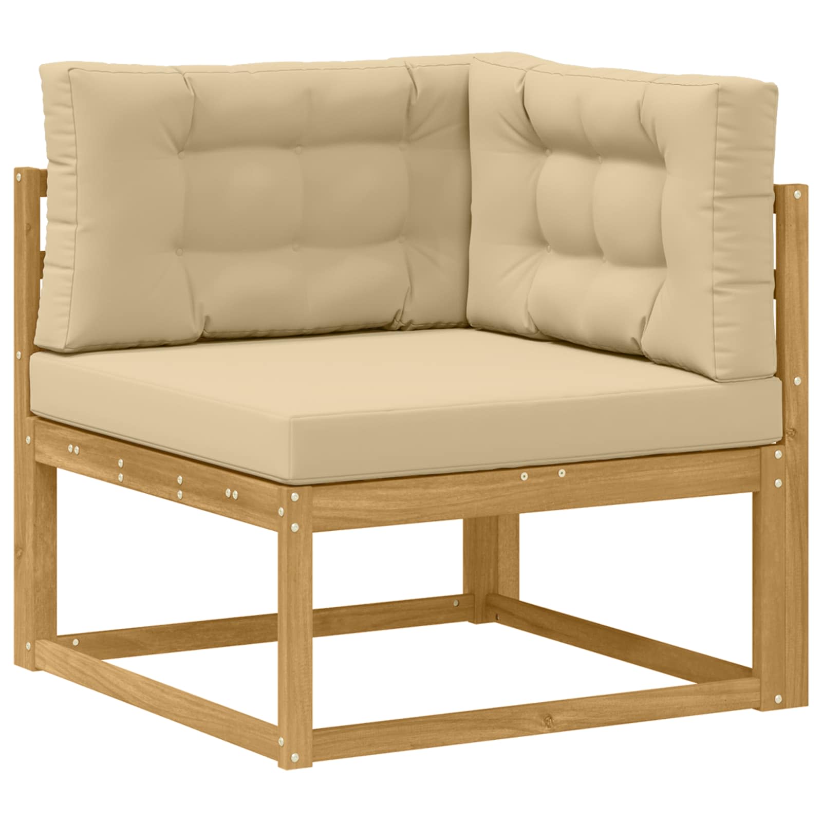Outdoor Ecksofa Polyester Weiß Gewaschen Und Beige Vidaxl