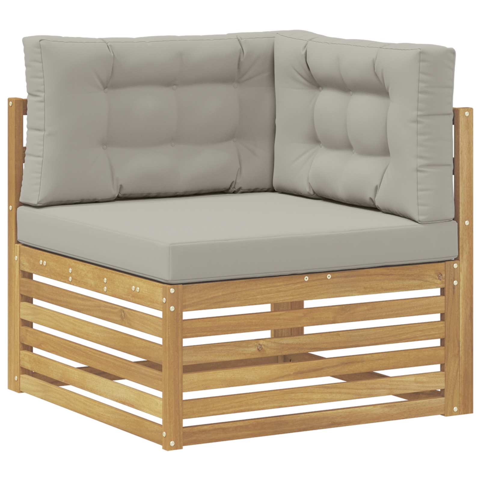 Outdoor Ecksofa Massivholz Akazie Whitewash Und Hellgrau Vidaxl