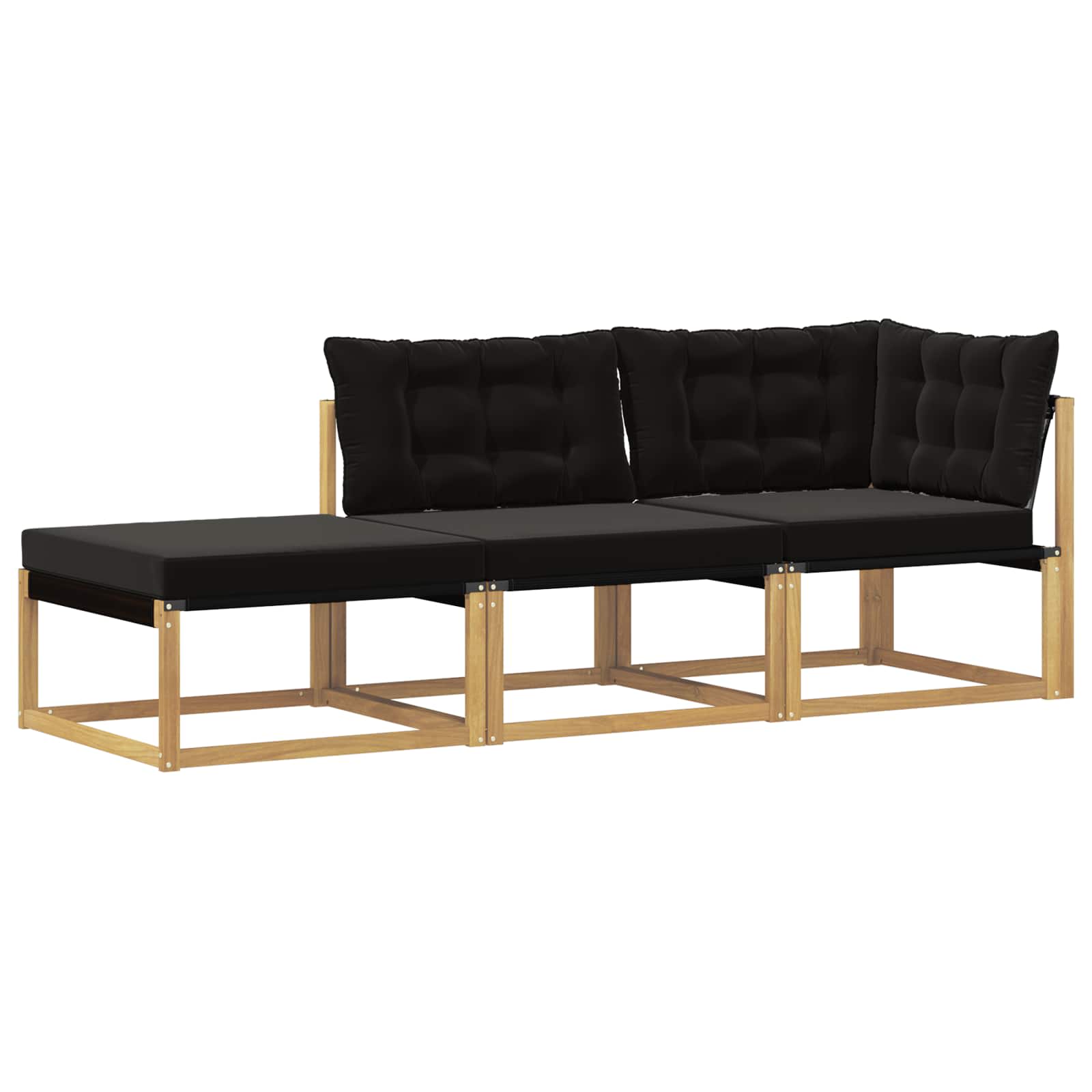 Vidaxl Sectional Sofa Units 3-seater Solid Acacia Wood