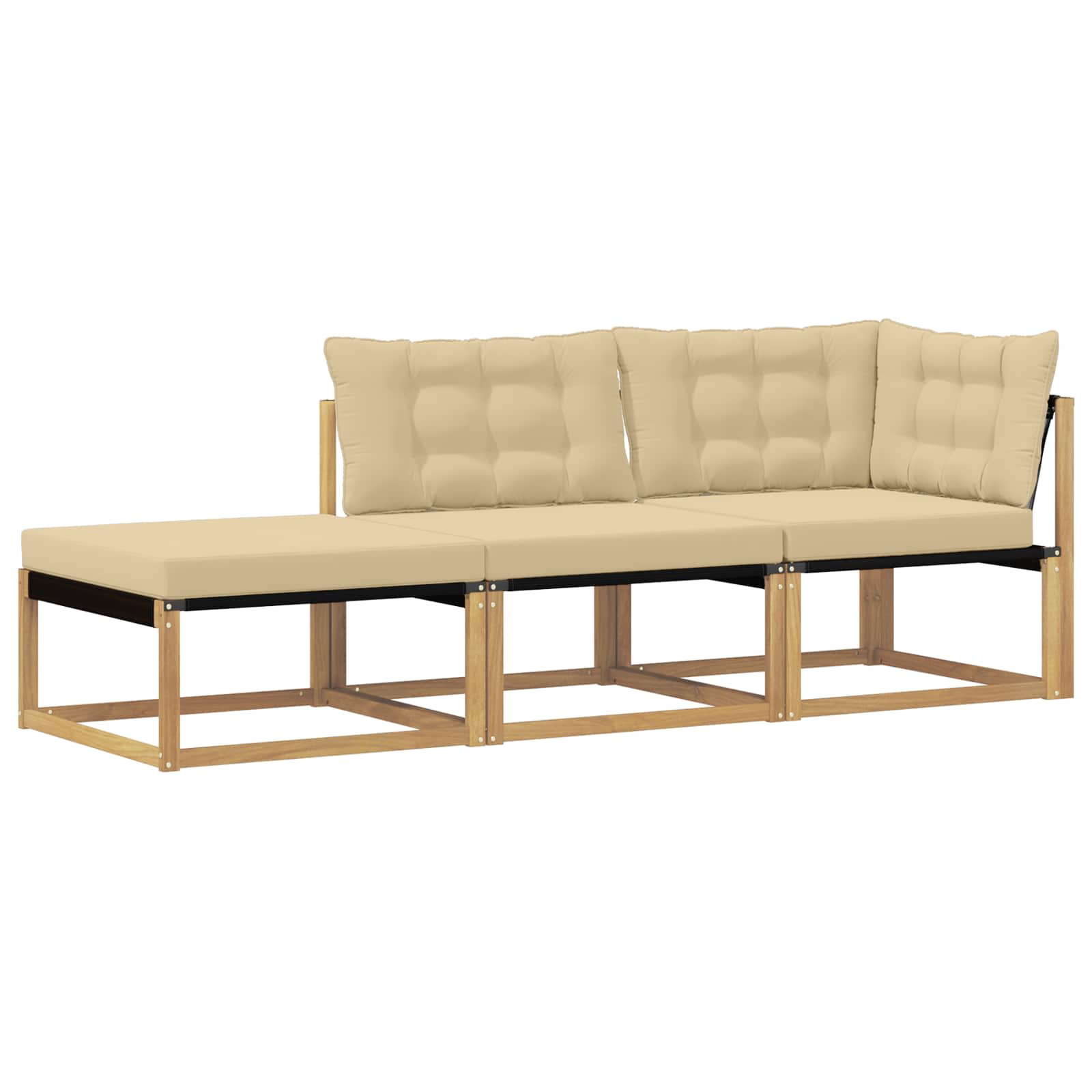 Outdoor-sofagarnitur 3-sitzer Massivholz Akazie Vidaxl
