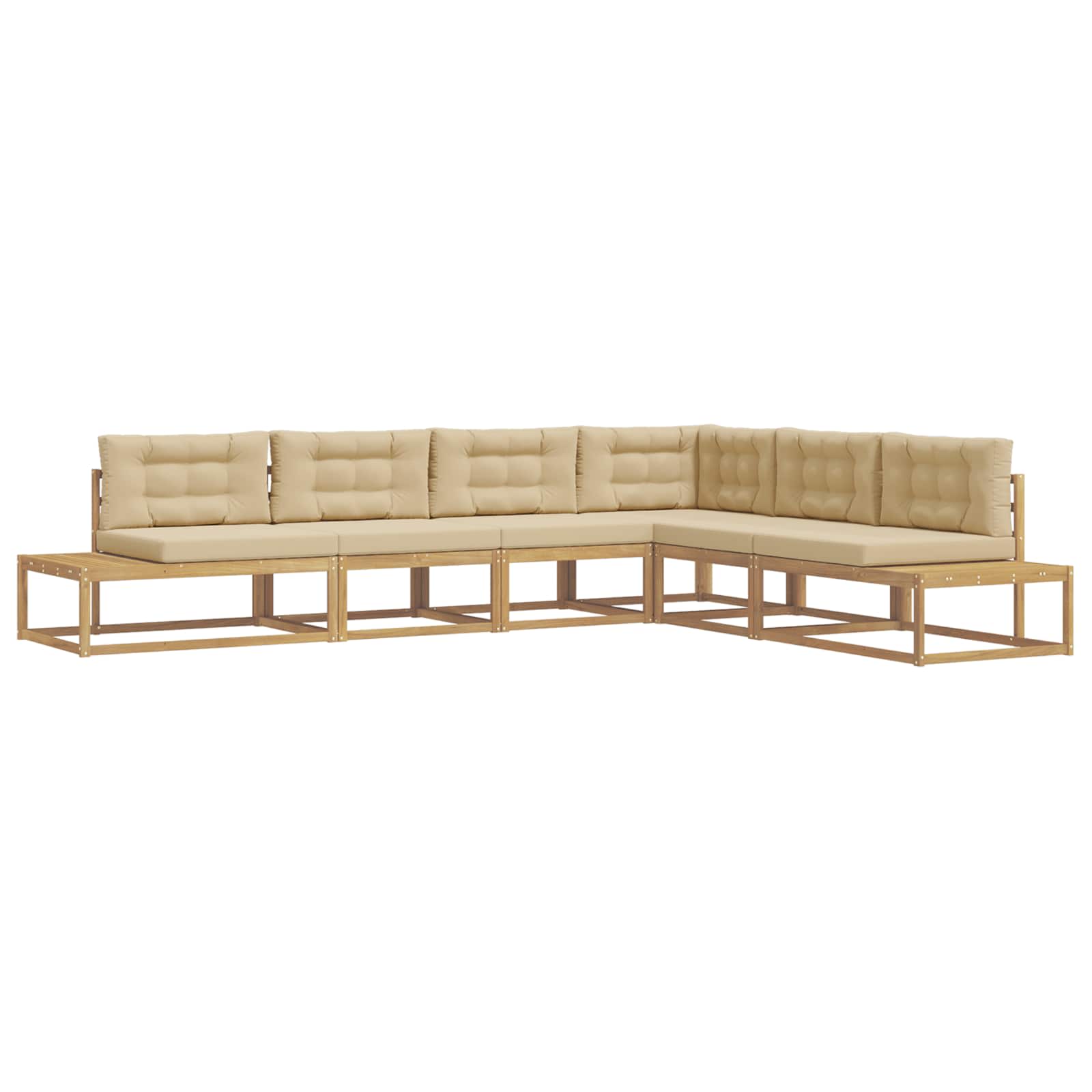 Outdoor-sofagarnitur 6 Stk. Weiß Und Beige 357 X 198,5 X 73 Cm Vidaxl