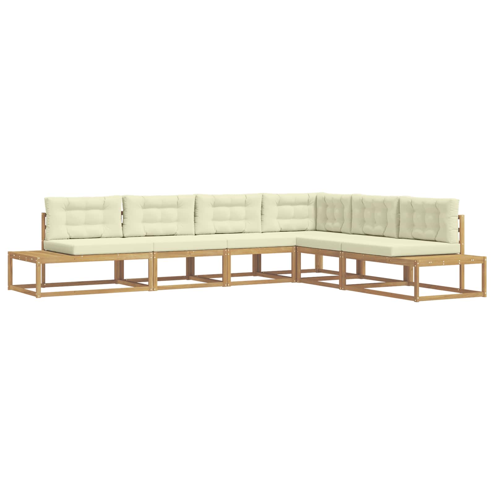 Outdoor-sofagarnitur 6 Stk. Weiß Und Creme 357 X 198,5 X 73 Cm Vidaxl