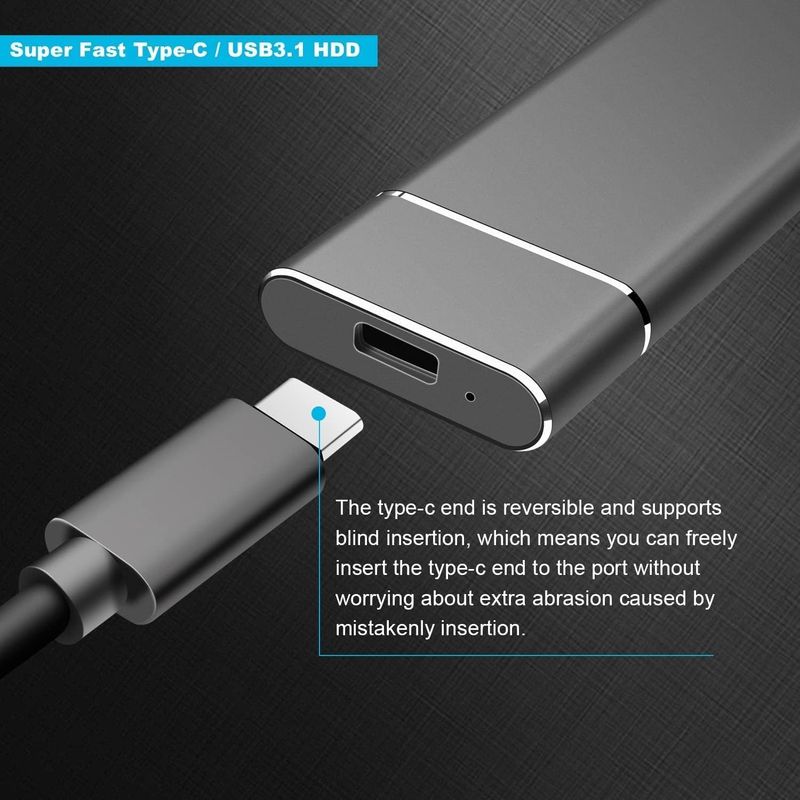 Pssd 2 Tb Externe Festplatte, Schwarz, Mit Otg/usb-c-adapter, Kompatibel Mit Laptops.