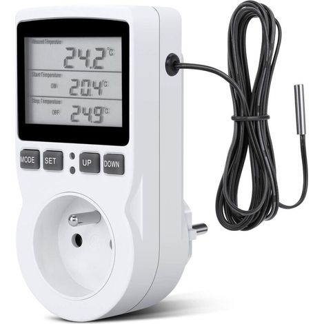 Regulateur Température Numérique,prise Thermostat Chauffage Refroidissement Regulateur De Temperature Lcd,200v-250v Pour Régulateur Température Ferme