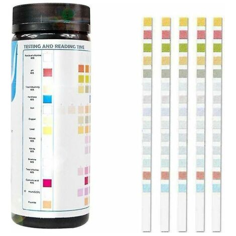 Kit De Test D'Eau Potable 14-en-1 – Test Ph, Plomb, Cuivre, Fer, Mercure, Chlore – 50 Bandelettes – Pour Eau Potable Et Puits