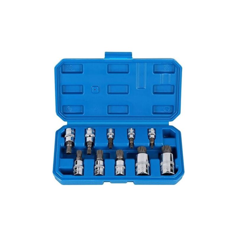 1/2", 1/4", 3/8" Torx-steckschlüssel (außengewinde), 12 Flache Torx-bits (m4, M5, M6, M8, M9, M10, M12, M14, M16, M18), Sechskant-steckschlüssel Mit 10 Steckschlüsseln Und Bit-set