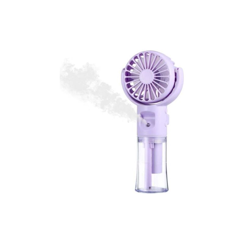 Tragbarer Sprühventilator, Mini-ventilator Mit Batteriebetrieb, 4 Geschwindigkeitsstufen, Usb-ventilator, Reiseaccessoire Für Outdoor, Büro, Camping (lila)