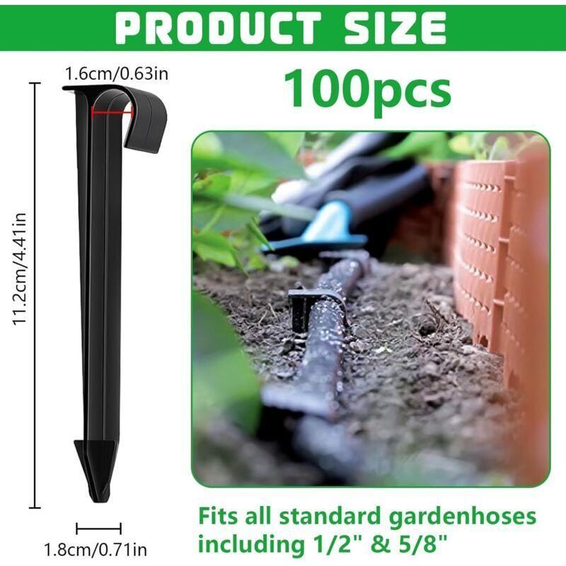 100 Stück Pe-gartenschlauchhalter – Bodenmontage Für 16-mm-schläuche, 11,2 Cm Höhe – Ideal Für Gartenbewässerungssysteme, Tropfbewässerung Und Mikrosprinkler