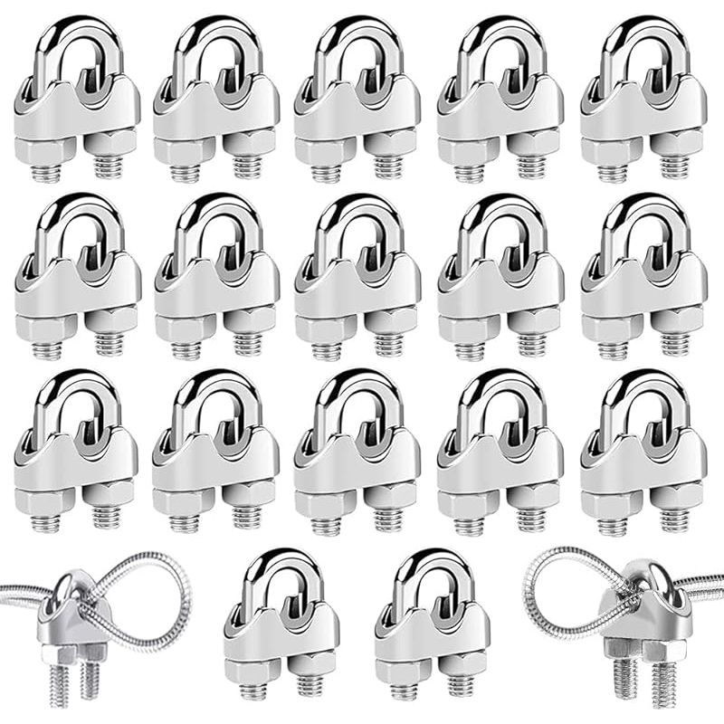 18 Stück U-förmige Drahtseilklemmen Aus Edelstahl 304 Für Stahlseile M3mm/m4mm/m5mm (drei Größen)