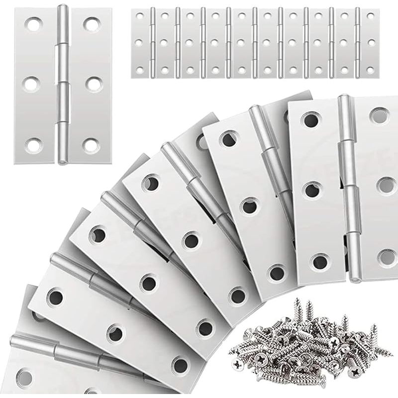 20 Stück Edelstahl-faltscharniere Für Schranktüren, 66-38 Mm, Für Wohnmöbel, Schrank- Und Schubladentüren, Inklusive Schrauben