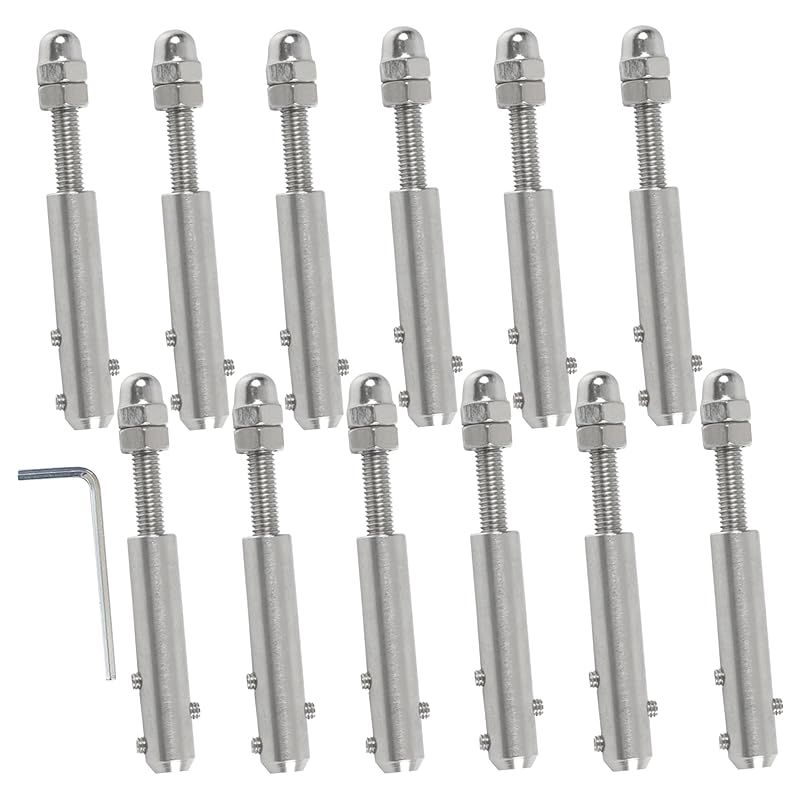 Drahtseilklemme, 4-mm-drahtseil-schraubklemme – 12 Stück Und L-schlüssel – Drahtseilspanner, Edelstahl-kabelspanner Zur Befestigung Von Abspannseilen