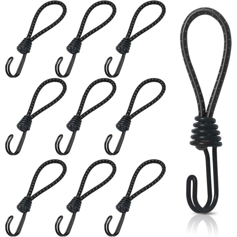 10er-pack Gummiseile, 16 Cm – Doppelhaken Für Sicheren Halt – Wetterfest – Maximale Traglast 15 Kg