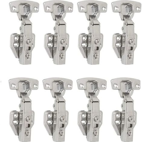 Design Lighting – Soft-close-möbelscharnier 110° – Vernickelter Stahl – Ø 35 Mm – Türstärke 16–20 Mm – 8er-pack