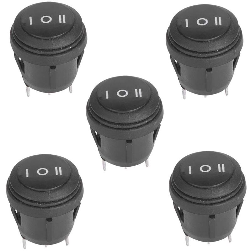 Interrupteur À Bascule, 5pcs Spst Snap-in On/off/on 3 Broches 3 Positions Interrupteur À Bascule À Enclenchement Rond 10a / 125v 6a / 250v Bateau Interrupteur À Bascule Pour Voiture/bateau