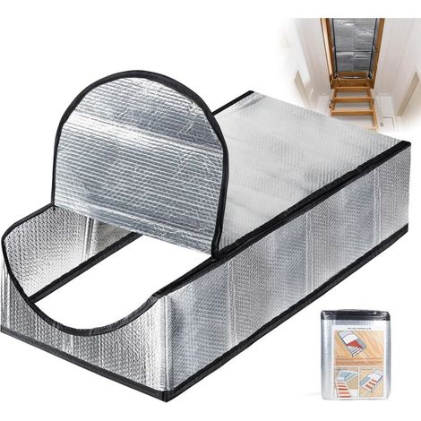 Treppenhausdämmung, Dachbodentreppenisolierung, Doppelseitige Aluminium-treppenhausdämmung Mit Reißverschluss