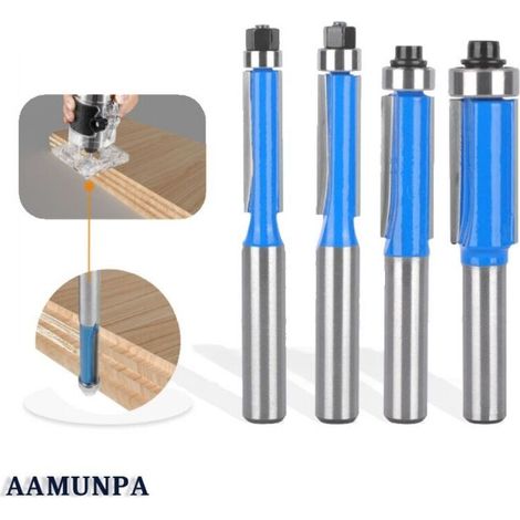 4-teiliges Fräser-set, 8-mm-schaft, Holzfräser, Kugellagerfräser, Bündigfräser, Für Heimwerkerprojekte Und Ausschnitte, Universalfräser