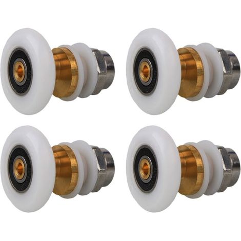 23-mm-duschtürrollen, 4er-set Messing-schiebetürrollen, Ideal Als Ersatz Für Die Laufschienen Von Glasschiebetüren (23 Mm)