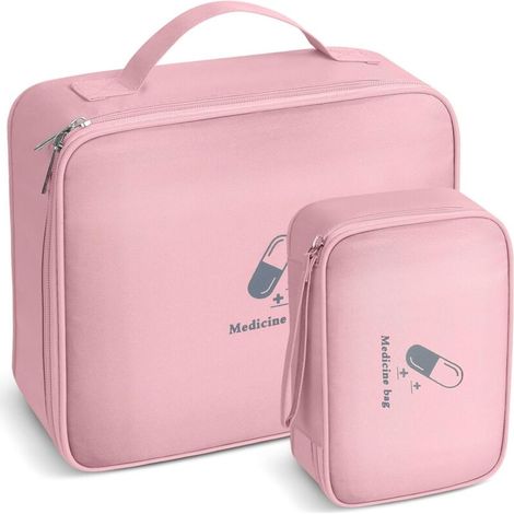 Leeres Erste-hilfe-set, 2-teiliges Wasserdichtes Reiseapotheken-set Mit Großem Fassungsvermögen, Medikamententasche Für Zuhause, Büro Und Reisen