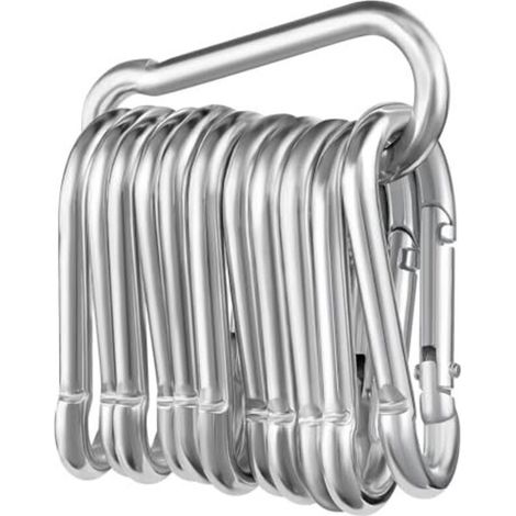 Set Mit 12 Karabinern, Φ660mm, Max. Belastung 180kg, Rostfrei, Verzinkt, Ideal Zum Klettern, Für Schlüsselanhänger, Hängematten, Camping, Angeln, Markisen Usw.
