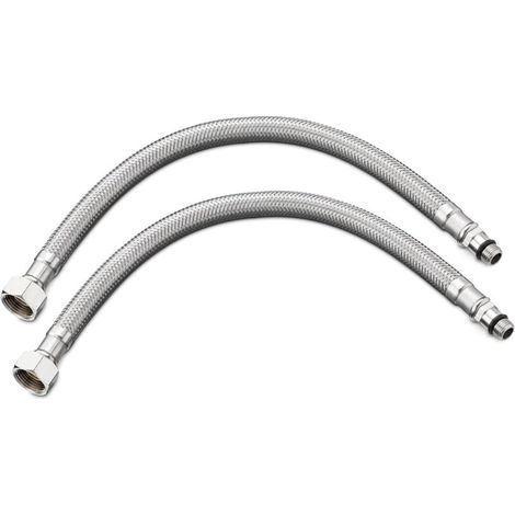 60 Cm Küchenschlauch, 2er-pack, Standard G3/8 X M10 X 60 Cm Anschlüsse Für Küchenspüle Und Badezimmerarmatur.