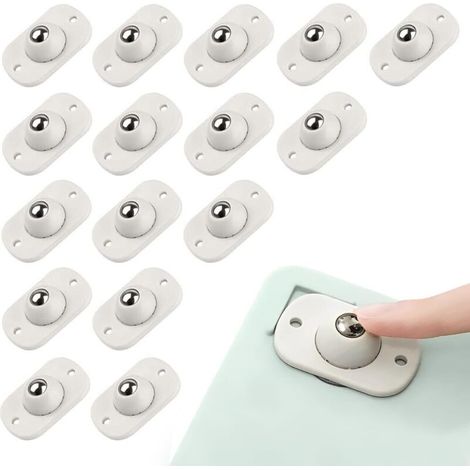 Mini-möbelrollen, Möbelräder, 360° Drehbare Universalrollen Aus Stahl, Flachräder Für Kleingeräte, Aufbewahrungsboxen, Behälter (16 Stück, Beige)
