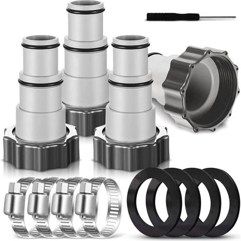Poolschlauchadapter A, 4 Stück Ersatzschlauchadapter Poolschlauchpumpenschlauchanschluss Mit Innengewinde - 32/38 Mm (4)