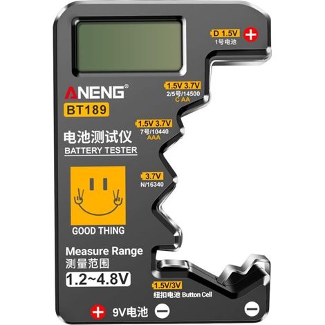 Bt189 9vndc Aa Aaa Knopfzellen-tester, Universeller Haushaltsbatterietester Mit Lcd-anzeige Und Powerbank-prüfgerät