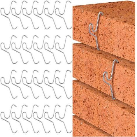 24er-packung Haken Für Ziegelwände, 5,7 Bis 6,2 Cm Hoch, Zum Aufhängen Von Schnüren Und Kränzen Im Außenbereich.