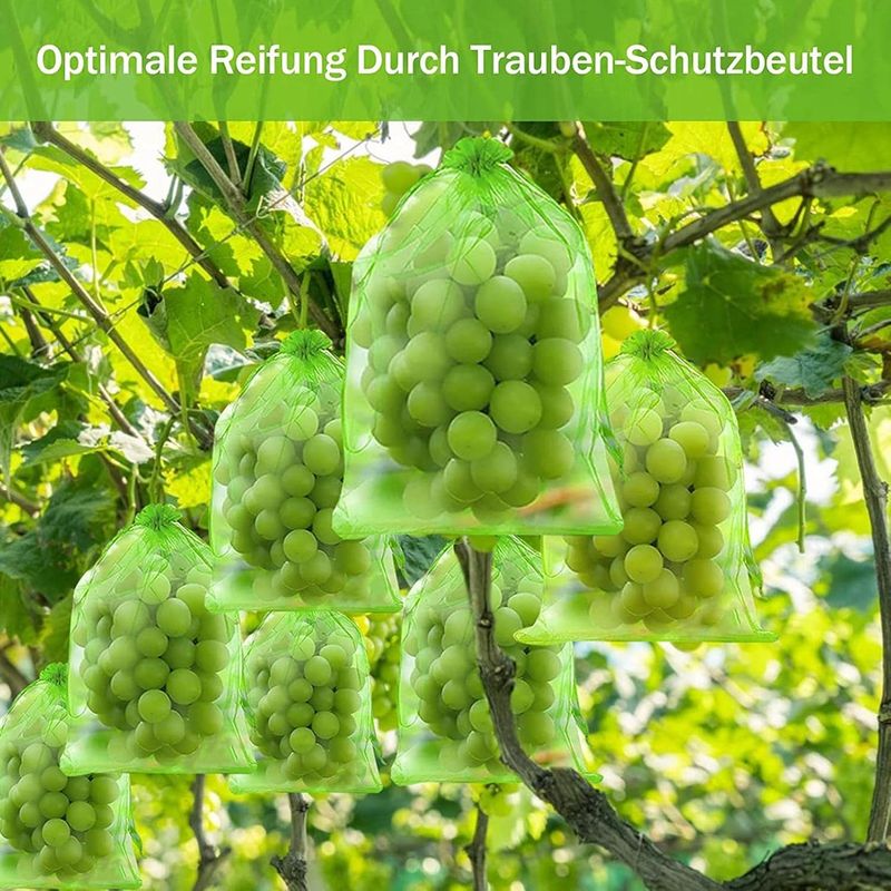 100er-packung Obstschutzbeutel, Kordelzugnetze, 13 X 18 Cm, Schützen Pflanzen Vor Vögeln, Schmetterlingen, Wespen, Einlegekirschen Und Fruchtfliegen.