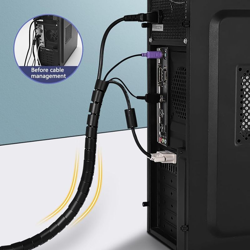 Kabelkanalrohr, 22 Mm Durchmesser, 3 M Länge, Für Elektroinstallationen In Büro Und Haushalt, Tv/computer/audio, Zur Kabelführung Oder Kabelverlegung, Schwarz, Selbstschneidend