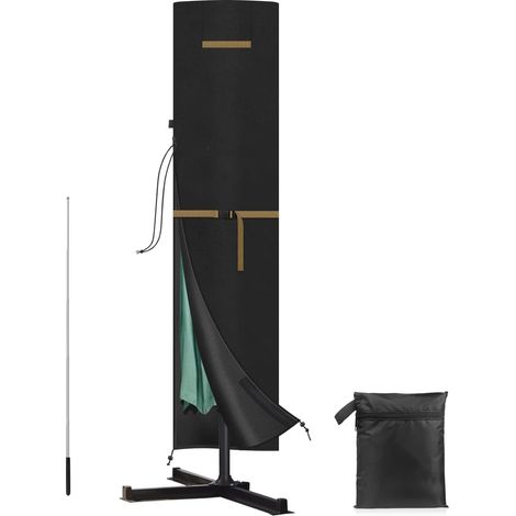 Housse Parasol Deporte Imperméable Housses Pour Parasols De Jardin Avec Tige Télescopique Et Cordes,etanche Au Vent Résistant Aux Uv Tissu Oxford Housse Parasol Déporté 240x57/57cm