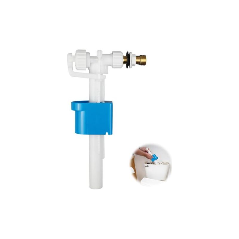 Schwimmerventil Für Toilettenspülung Mit G3/8"- Und G1/2"-spülanschlüssen, Einstellbarem Spülmechanismus, Seitlichem Wasseranschluss Und Einstellbarer Wassermenge.